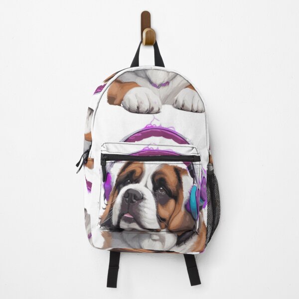 Item preview, watercolor St. Bernard listening to music.  designed and sold by melyD74.