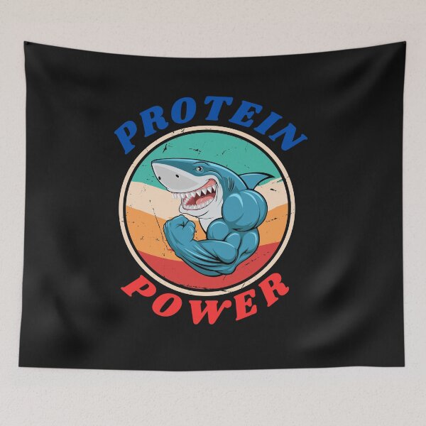 Item preview, Protein Power: Muscular Shark designed and sold by MajdoArt.
