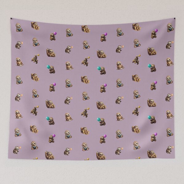 Item preview, Seamless Pattern of Sloths - Pink designed and sold by Jamillionaire Shop.