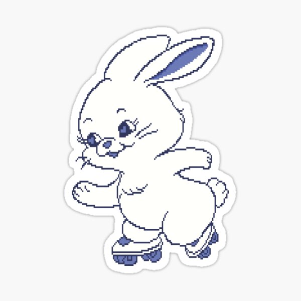 New Jeans Pixel Bunny Sticker for Sale by lorrainebow