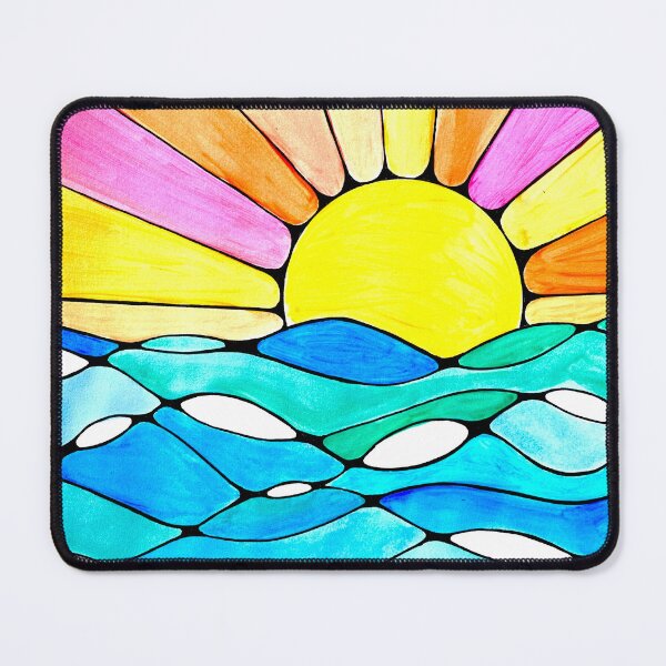 Item preview, Watercolor sun on the ocean horizon designed and sold by ookaiyah.