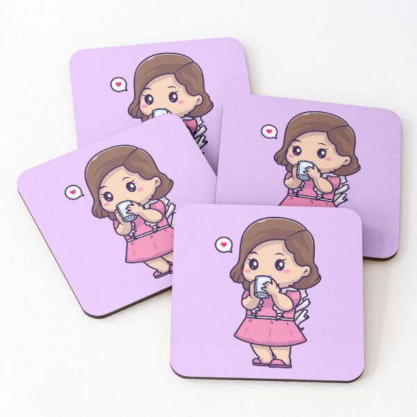 Item preview, Refreshed and Revived: Cute Woman Drinking Water Cartoon Icon designed and sold by hjian8219.