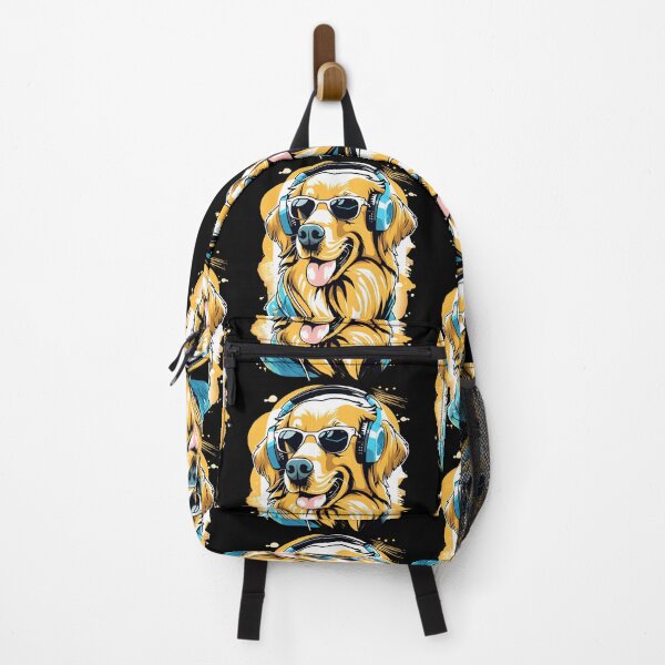 Item preview, Golden Retriever Vibes - wearing sunglasses and headphones designed and sold by Studio-Pixel.