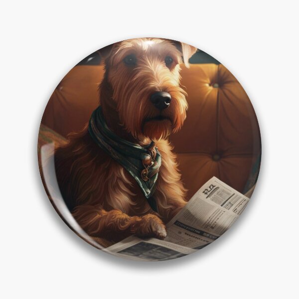Item preview, "News Hound - Irish Terrier Reading" designed and sold by BuyArtMosaic.