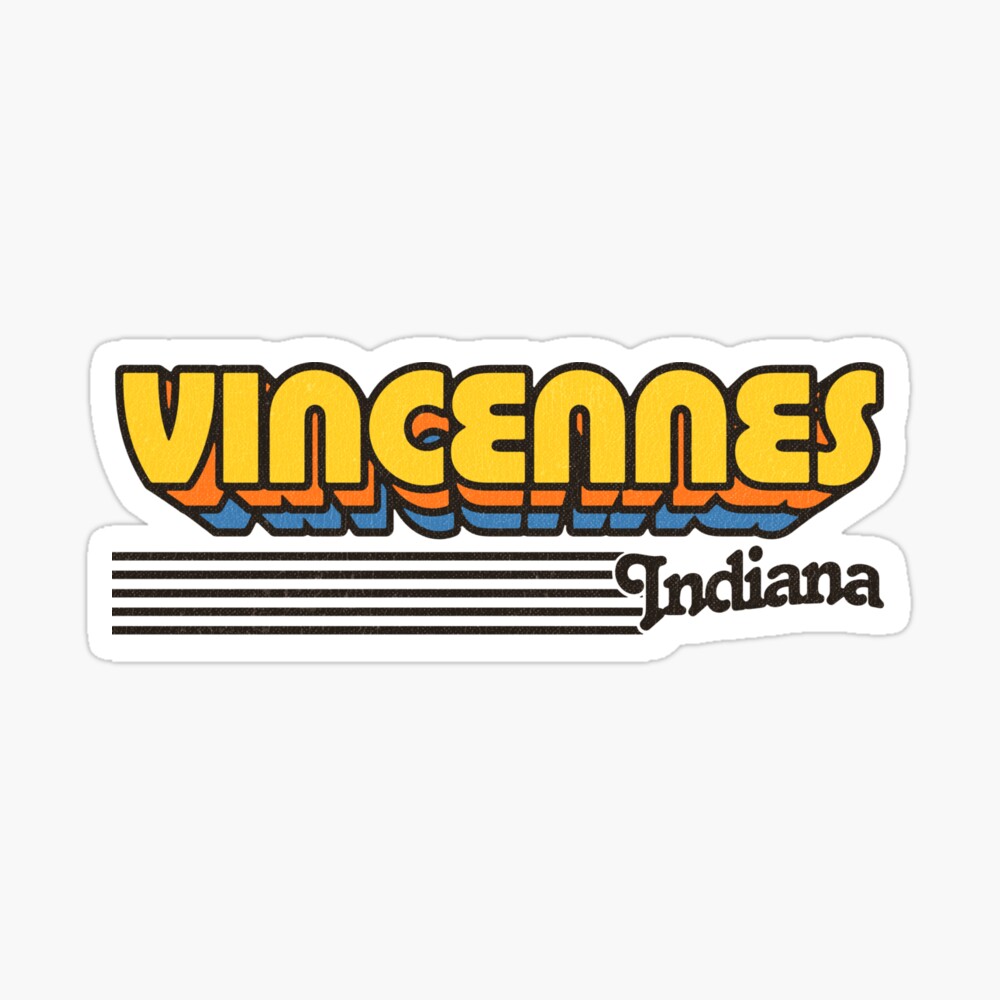 Vincennes, Indiana | Retro Stripes Sticker