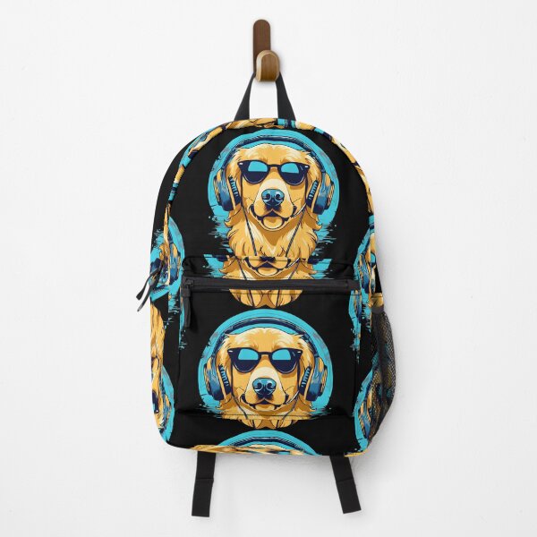 Item preview, Golden Retriever Vibes - wearing sunglasses and headphones designed and sold by Studio-Pixel.