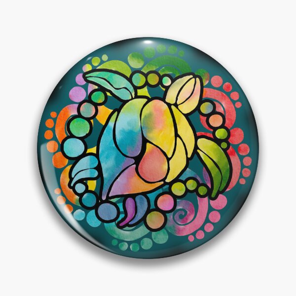 Item preview, Watercolor Stained Glass Turtle designed and sold by SqueakyPickles.