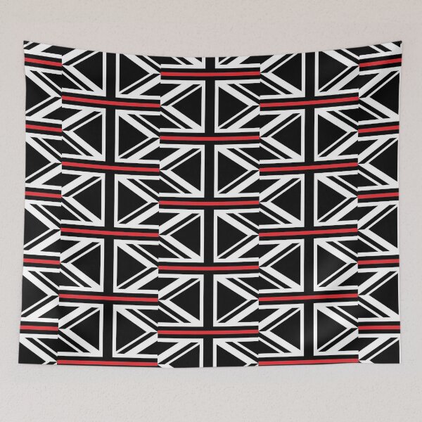 Item preview, British Fire Rescue -Thin Red Line Union Jack Flag designed and sold by RENAGADE4LYF.
