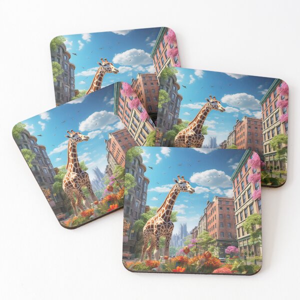 Item preview, Giraffe in city designed and sold by SparkHiveDesign.