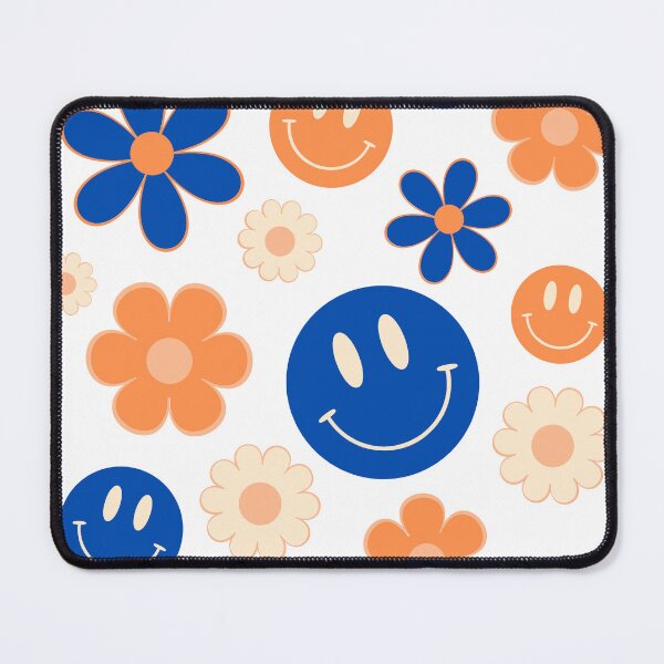 Item preview, Groovy Blue & Orange Smiley Flowers designed and sold by OscarAndOphelia.