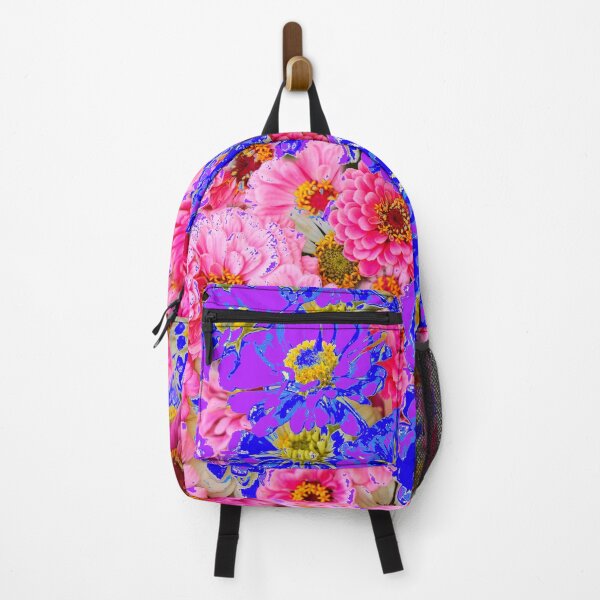 Item preview, DECORATIVE PINK-BLUE ZINNIA FLOWER GARDEN ART designed and sold by sharlesart.