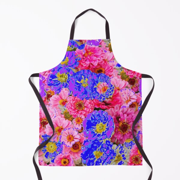 Item preview, DECORATIVE PINK-BLUE ZINNIA FLOWER GARDEN ART designed and sold by sharlesart.