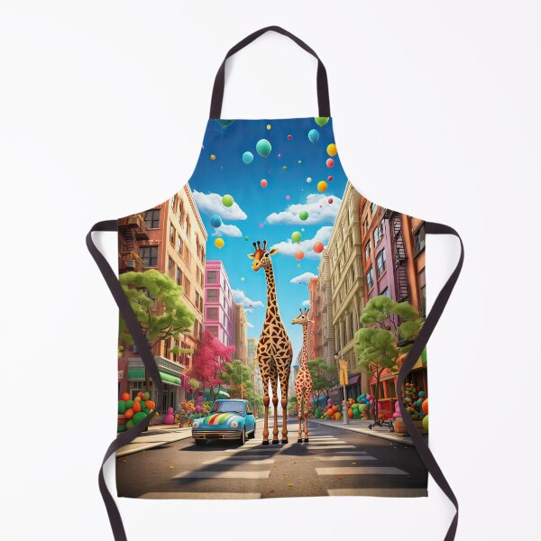 Item preview, giraffe walking on the street designed and sold by SparkHiveDesign.