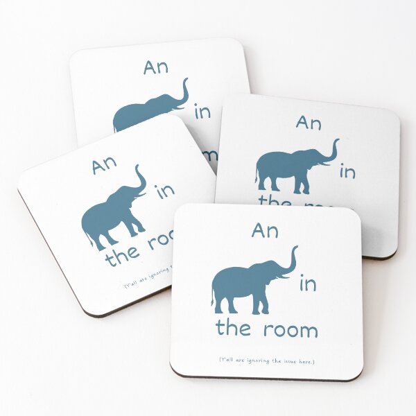 Artikelvorschau, Idiom „Elefant im Raum“ (dunkelblau) entworfen und verkauft von Idioms4u.