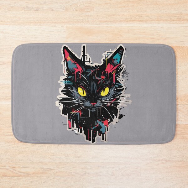 Item preview, Black Cat Graffiti Art designed and sold by CatDesignShop.