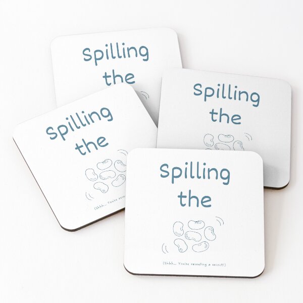 Item preview, Spilling the beans idiom (dark blue) designed and sold by Idioms4u.