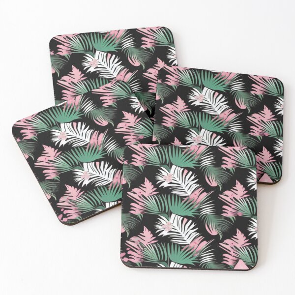 Item preview, Tropical leaves in pink, green,  white  designed and sold by Roxburylane.