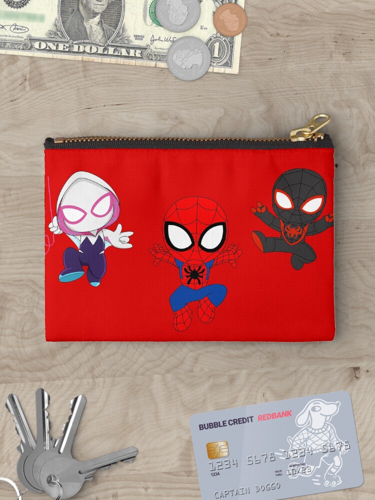 Thumbnail 3 of 4, Zipper Pouch, Amazing friends, baby spiders ghost, cute baby spidey girl, cartoon spidey, black spidey designed and sold by DariaMiller.