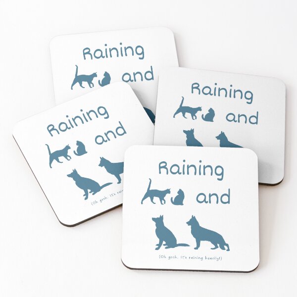Item preview, Raining cats and dogs idiom (dark blue) designed and sold by Idioms4u.