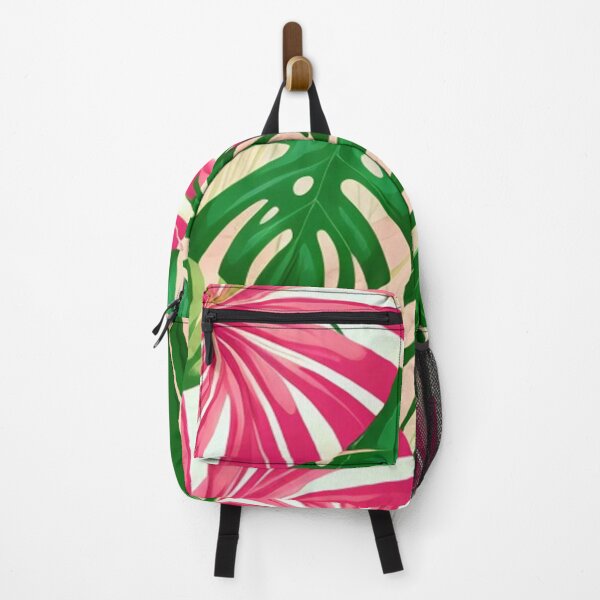 Item preview, Red green striped monsteria designed and sold by Roxburylane.