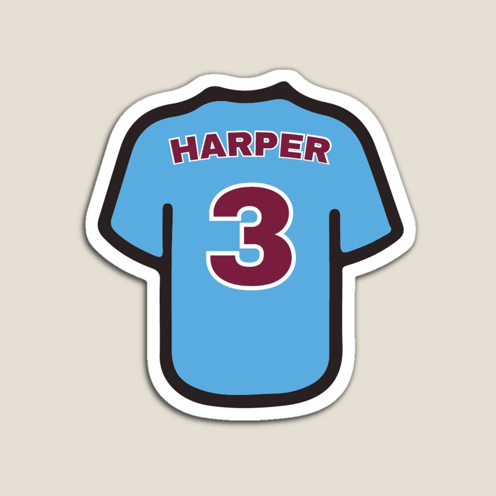 Harper Powder Blue Jersey Sticker for Sale by goosegraphics