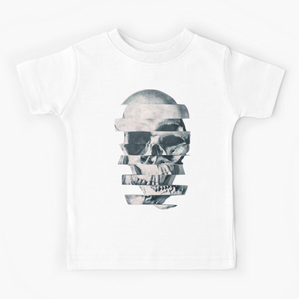 Glitch Skull Mono Kids T-Shirt