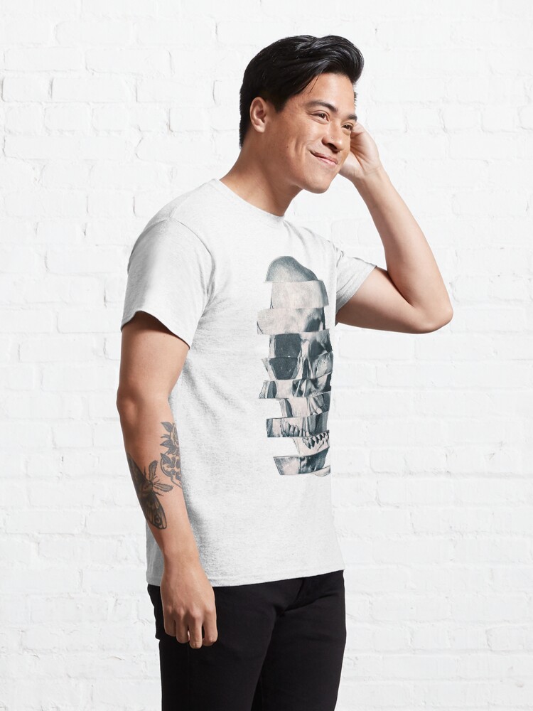 Alternate view of Glitch Skull Mono Classic T-Shirt