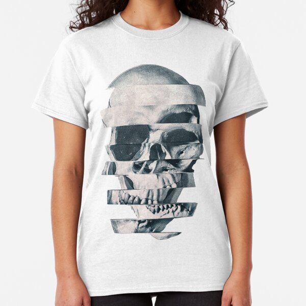 Glitch Skull Mono Classic T-Shirt