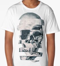 Glitch Skull Mono Long T-Shirt