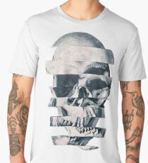 Glitch Skull Mono Men's Premium T-Shirt