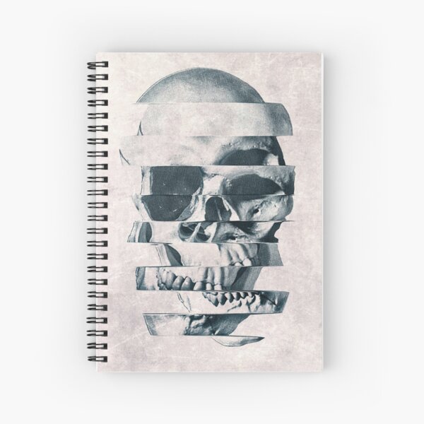 Glitch Skull Mono Spiral Notebook