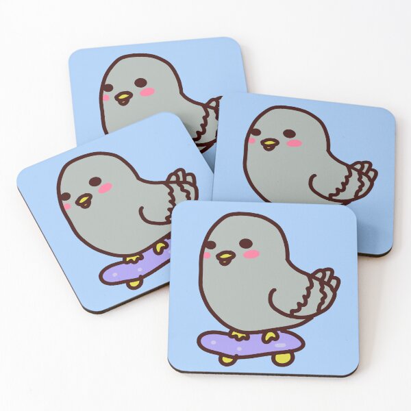 Item preview, skateboarding pigeon designed and sold by Chellelovesu.