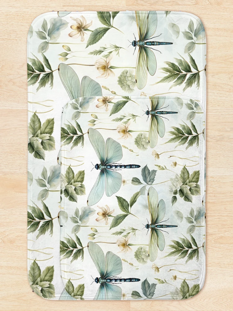 Thumbnail 5 of 6, Bath Mat, Dragonfly Pattern 26 designed and sold by DigitalPatternx.