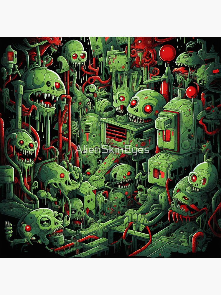 Non Pattern) Funny horror background photo featuring monster