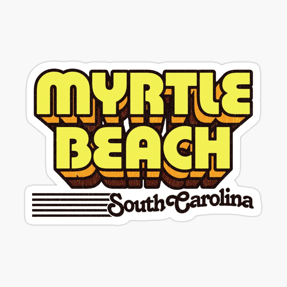 Myrtle Beach, South Carolina | Retro Stripes Sticker
