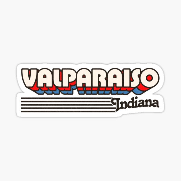 Vista previa del artículo con la obra «Valparaiso, Indiana | Rayas retro», diseñado y vendido por retroready.