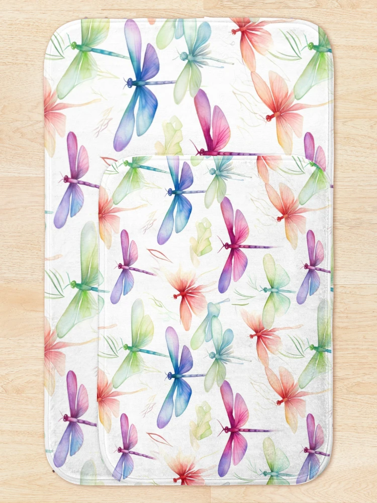 Thumbnail 5 of 6, Bath Mat, Dragonfly Pattern 29 designed and sold by DigitalPatternx.