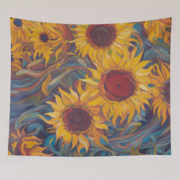 Item preview, Sunflower Art Abstract Acrylic Painting designed and sold by druidwolfart.
