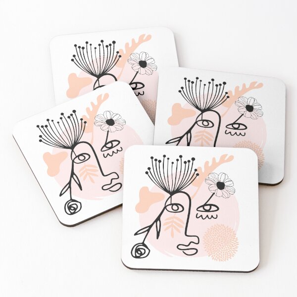 Item preview, abstract face and flowers designed and sold by April Renee.
