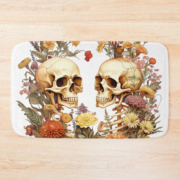 Item preview, Vintage Style Couple Skulls and Botany designed and sold by Puristock.