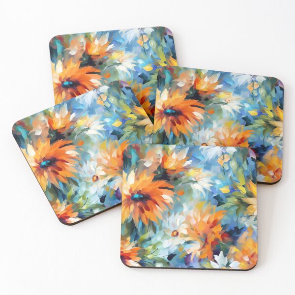 Item preview, Impressionistic Flowers Orange Blue designed and sold by junkydotcom.