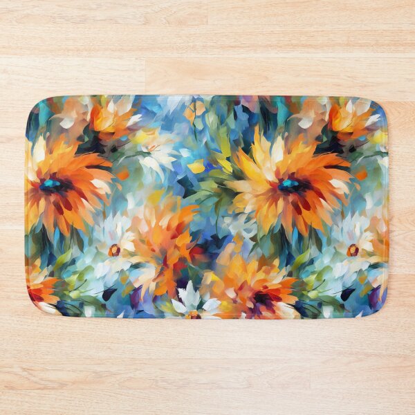 Item preview, Impressionistic Flowers Orange Blue designed and sold by junkydotcom.