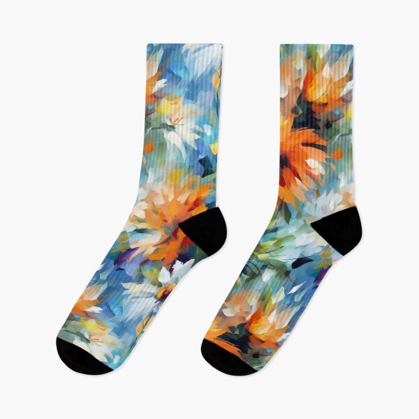 Item preview, Impressionistic Flowers Orange Blue designed and sold by junkydotcom.