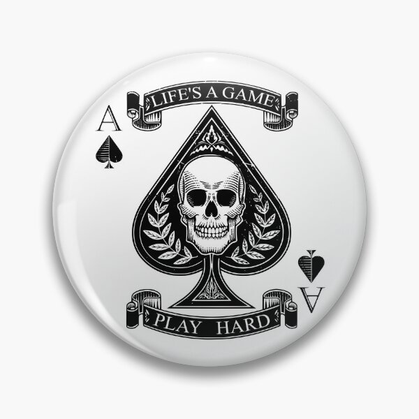 Artikelvorschau, Vintage Tattoo inspiriertes Totenkopf-Pik-Ass-Design entworfen und verkauft von lowroller.