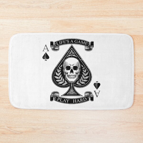 Item preview, vintage tattoo inspired skull ace of spades design designed and sold by lowroller.