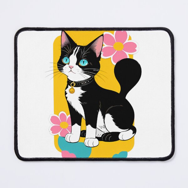 Item preview, Minimalistic Floral Cartoon Cat designed and sold by Mechanical-Artt.