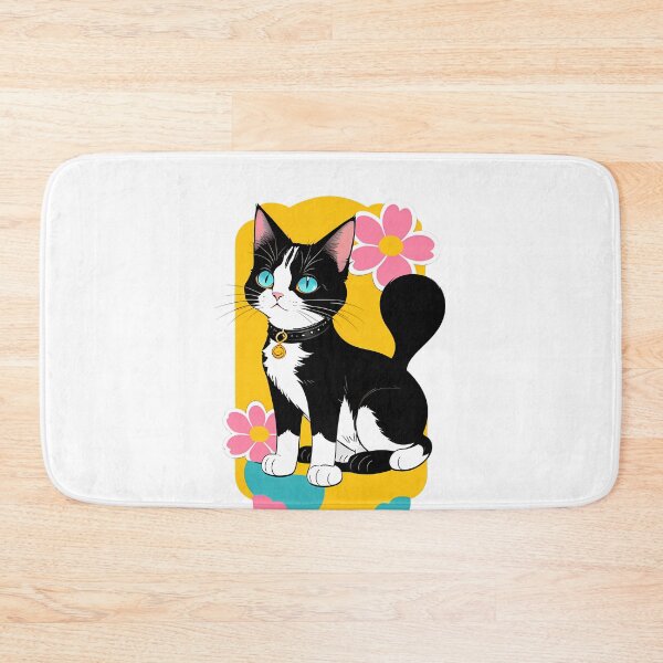 Item preview, Minimalistic Floral Cartoon Cat designed and sold by Mechanical-Artt.