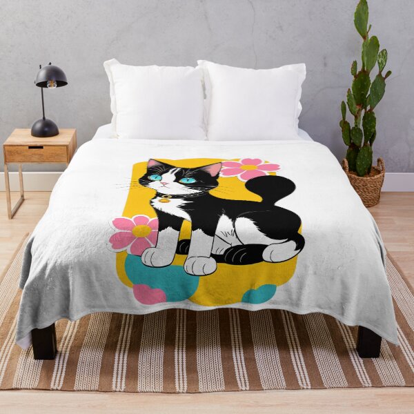 Item preview, Minimalistic Floral Cartoon Cat designed and sold by Mechanical-Artt.