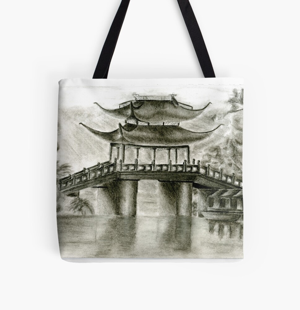 Pagoda Haven Japanese Art Tote Bag