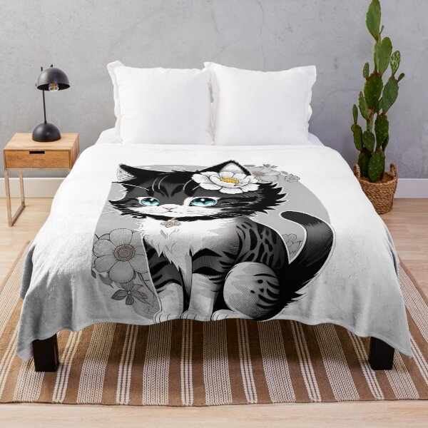 Item preview, Delicate Floral Cartoon Cat designed and sold by Mechanical-Artt.